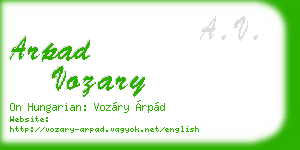 arpad vozary business card